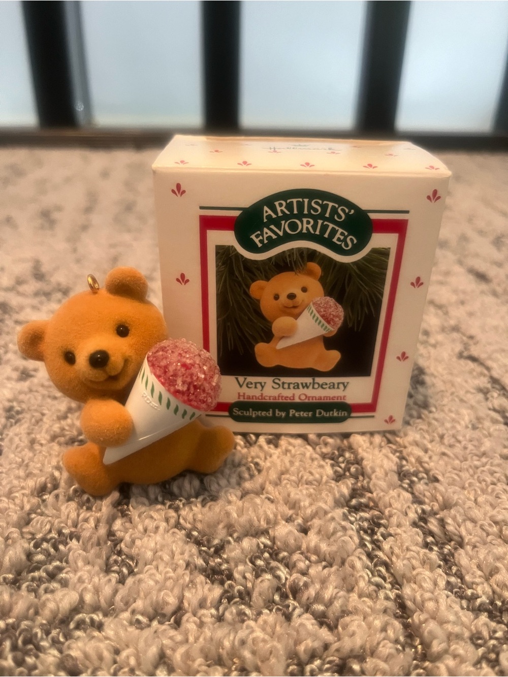 Artist's Favorites Hallmark ‘Very Strawbeary' Bear Ornament -  Snow Cone